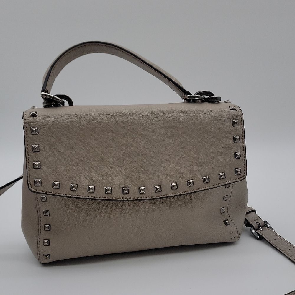 Michael Kors Taupe Studded Satchel - Picture 7 of 13
